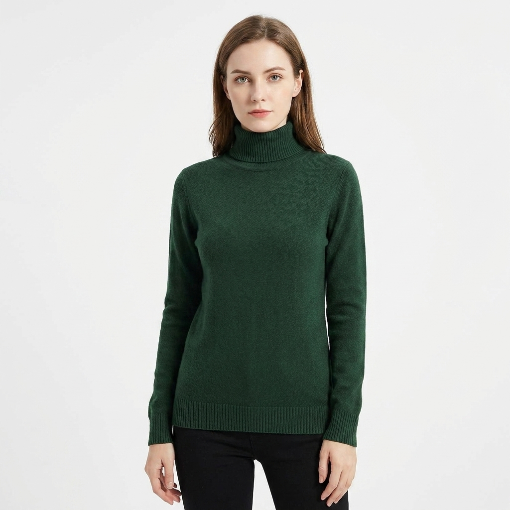 Women's Turtleneck Sweater Cable Knit Long Sleeve Slim Fit