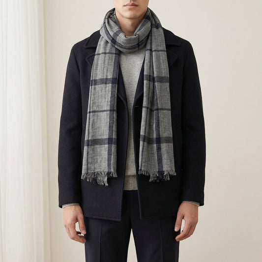 Classic Plaid Winter Scarf – Soft Oversized Warm Wrap