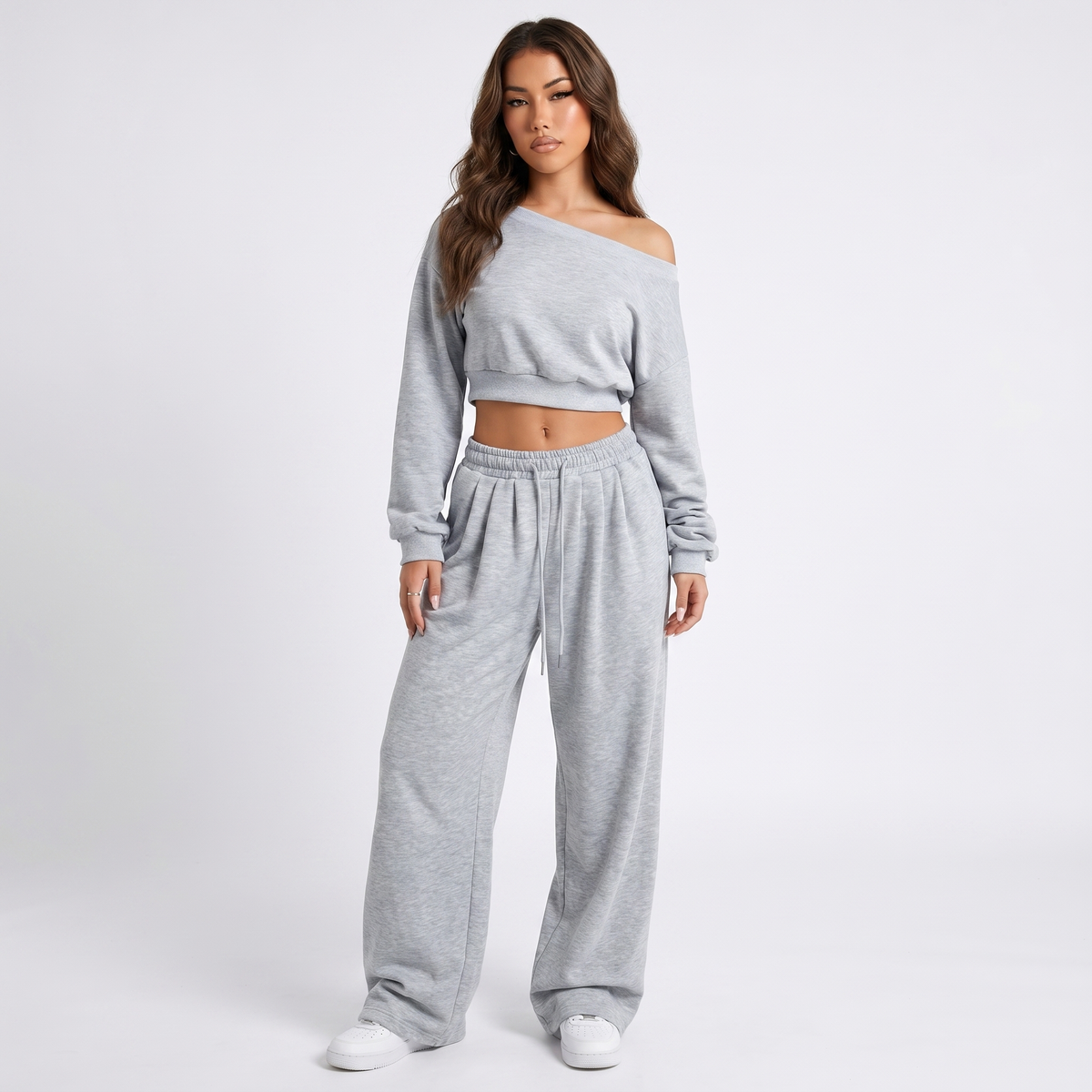 Women's Open Shoulder Top & Wide Leg Set
