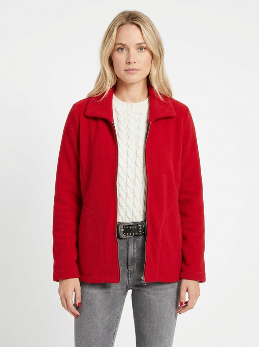 Women's Wool Blend Jacket Notched Collar Zip-Front Casual Coat