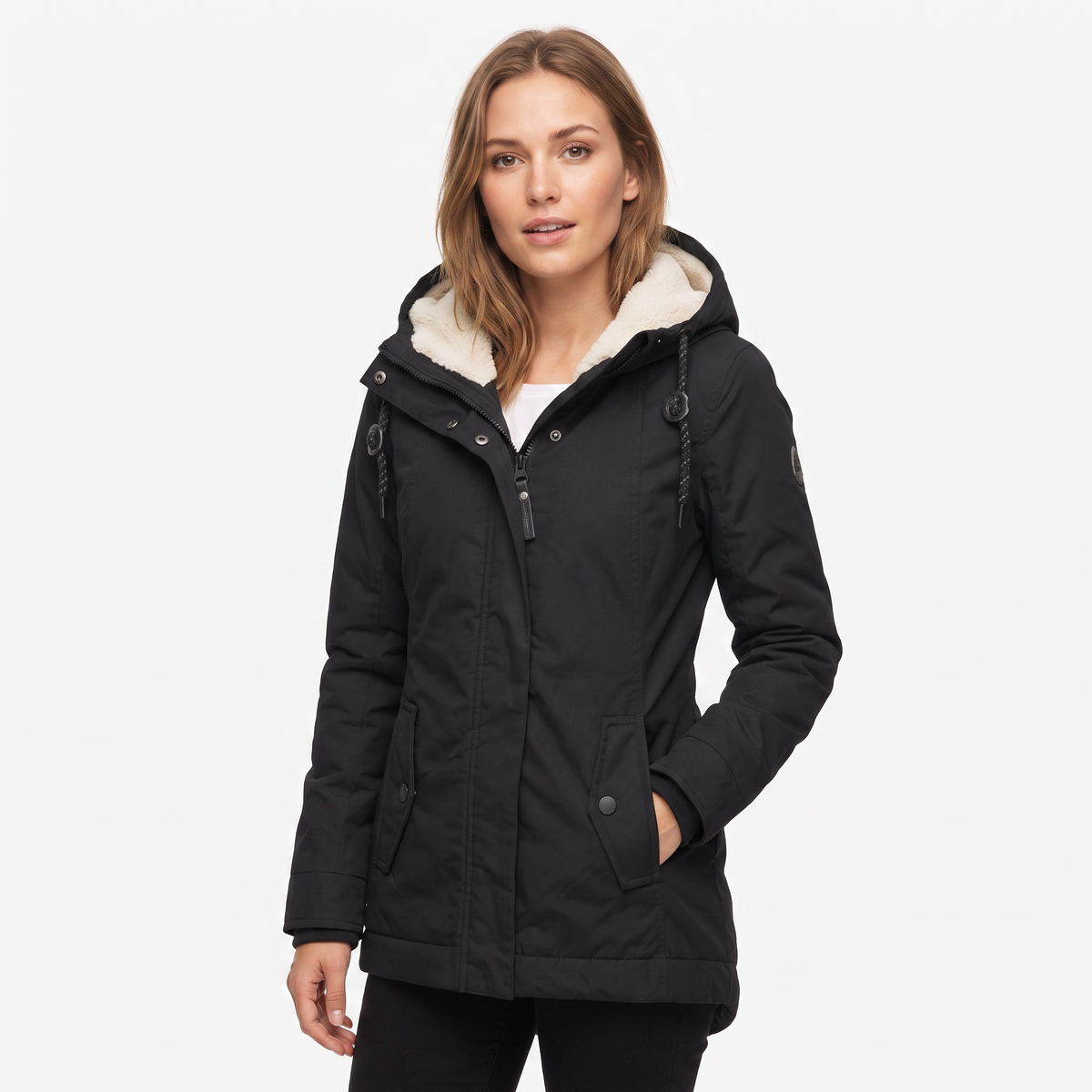 Women's Sherpa Lined Parka Hooded Waterproof Winter Jacket