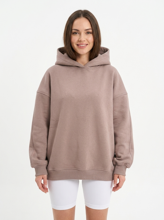 Women's Oversized Hoodie V-Neck Collar Fleece Pullover