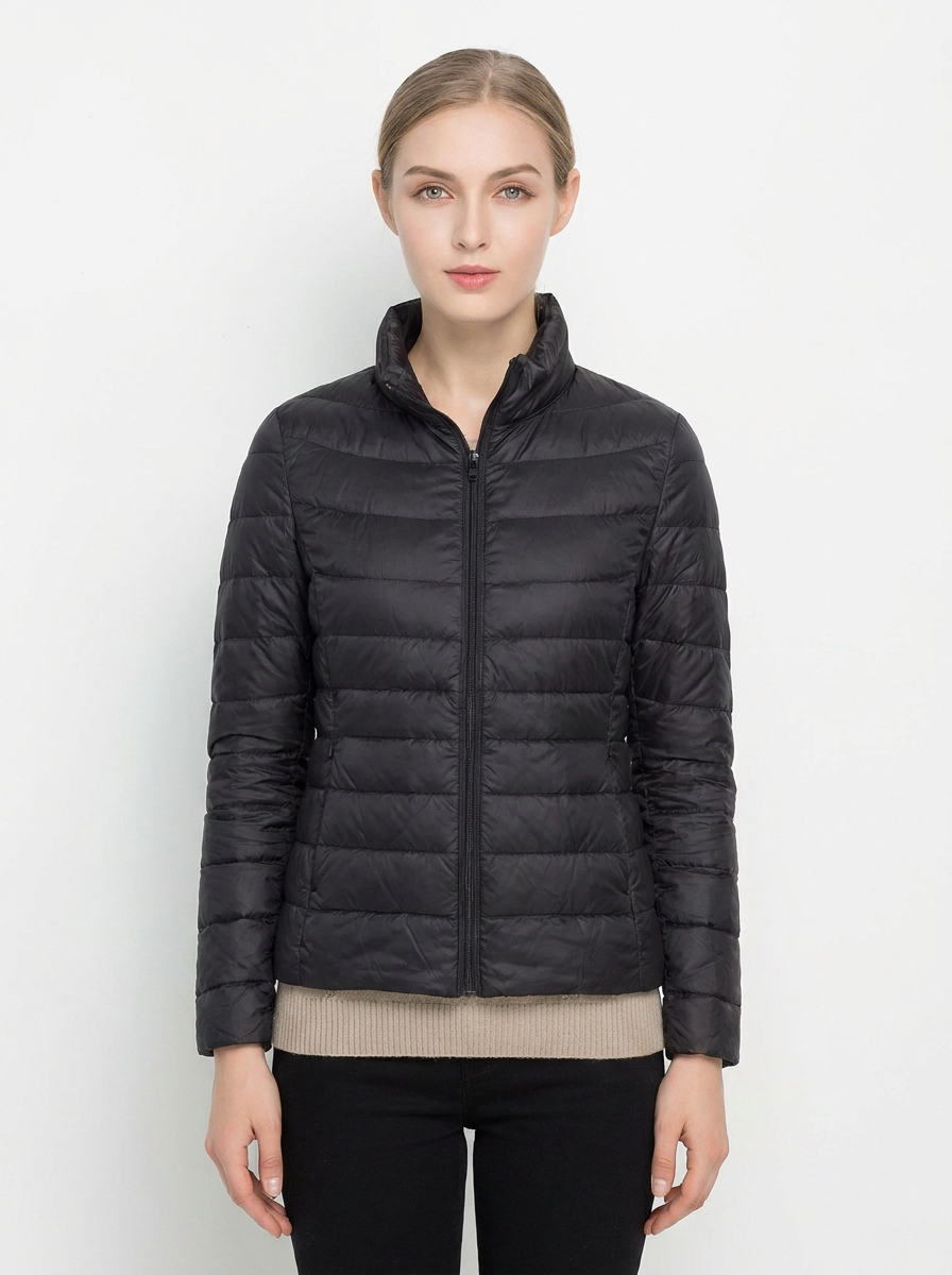 Women's Lightweight Puffer Jacket Packable Stand Collar Coat