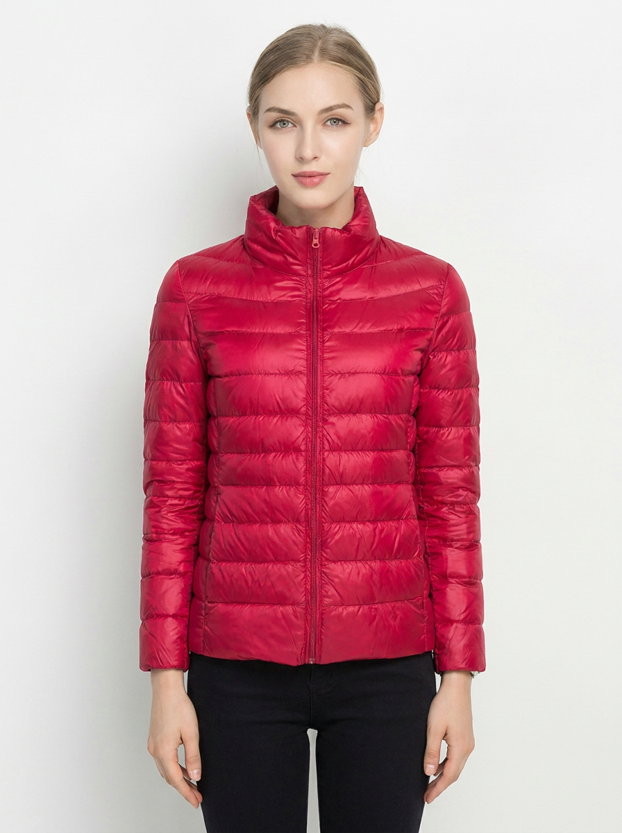 Women's Lightweight Puffer Jacket Packable Stand Collar Coat