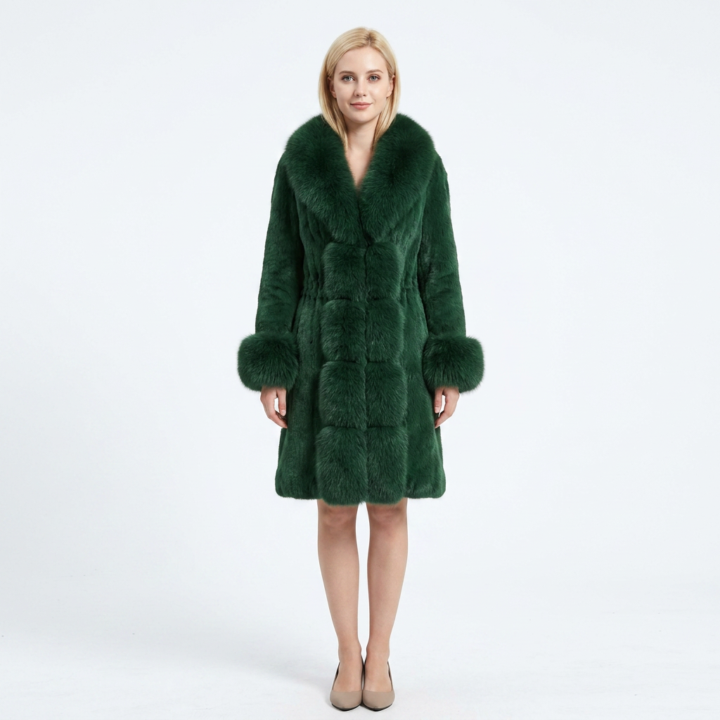 Women's Faux Fur Coat Notched Collar Longline Winter Jacket